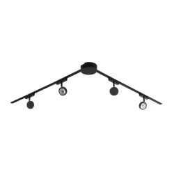 Modernes Schienensystem mit 4 schwarzen Strahlern 1-phasig - Magnetic Lance