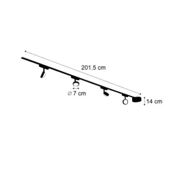Modernes Schienensystem mit 4 schwarzen Strahlern 1-phasig - Magnetic Lance