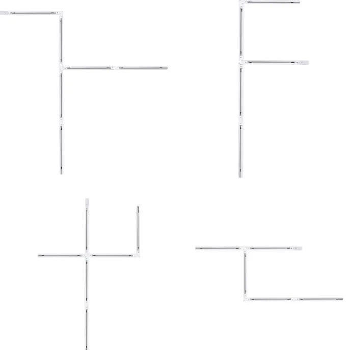 Modernes Schienensystem mit 5 weißen Strahlern 1-phasig GU10 50mm - Iconic Ruby