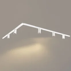 Modernes Schienensystem mit 5 weißen Strahlern 1-phasig GU10 50mm - Iconic Ruby