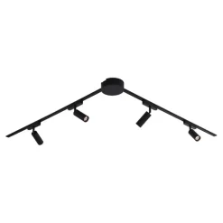 Modernes Schienensystem mit 4 schwarzen Strahlern 1-phasig - Magnetic Samson