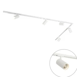 Modernes Schienensystem mit 5 weißen Strahlern 1-phasig GU10 70mm - Iconic Jeana Luxe