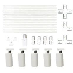 Modernes Schienensystem mit 5 weißen Strahlern 1-phasig GU10 70mm - Iconic Jeana Luxe