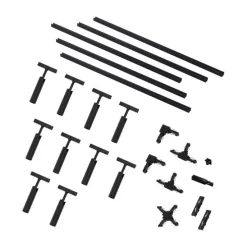 Modernes Schienensystem mit 10 schwarzen Strahlern 1-phasig - Slimline Uzzy