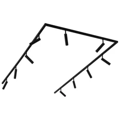 Modernes Schienensystem mit 10 schwarzen Strahlern 1-phasig - Slimline Uzzy