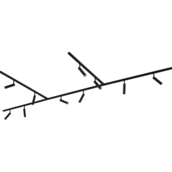 Modernes Schienensystem mit 10 schwarzen Strahlern 1-phasig - Slimline Uzzy
