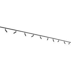 Modernes Schienensystem mit 10 schwarzen Strahlern 1-phasig - Slimline Uzzy