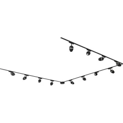 Modernes Schienensystem mit 12 schwarzen Strahlern 1-phasig - Magnetic Eggy