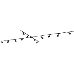 Modernes Schienensystem mit 12 schwarzen Strahlern 1-phasig - Magnetic Eggy