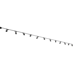 Modernes Schienensystem mit 12 schwarzen Strahlern 1-phasig - Magnetic Eggy