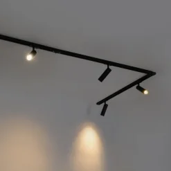 Modernes Schienensystem mit 5 Strahlern Schwarz 1-Phasen GU10 35mm - Iconic Jeana Luxe