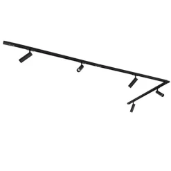 Modernes Schienensystem mit 5 Strahlern Schwarz 1-Phasen GU10 35mm - Iconic Jeana Luxe