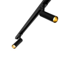 Modernes Schienensystem mit 5 Strahlern Schwarz 1-Phasen GU10 35mm - Iconic Jeana Luxe