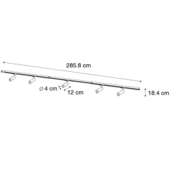 Modernes Schienensystem mit 5 Strahlern Schwarz 1-Phasen GU10 35mm - Iconic Jeana Luxe