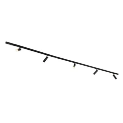 Modernes Schienensystem mit 5 Strahlern Schwarz 1-Phasen GU10 35mm - Iconic Jeana Luxe