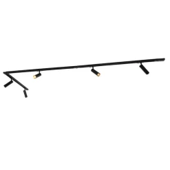 Modernes Schienensystem mit 5 Strahlern Schwarz 1-Phasen GU10 35mm - Iconic Jeana Luxe