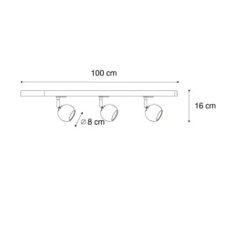 Modernes Schienensystem mit 3 Strahlern Gold 1-phasig - Iconic Gissi
