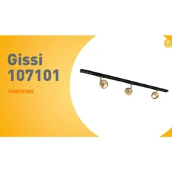 Modernes Schienensystem mit 3 Strahlern Gold 1-phasig - Iconic Gissi