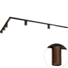 Modernes Schienensystem mit 5 dunkelbronzefarbenen Strahlern 1-phasig GU10 50mm - Iconic Ruby