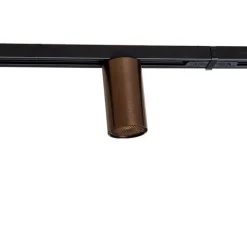 Modernes Schienensystem mit 5 dunkelbronzefarbenen Strahlern 1-phasig GU10 50mm - Iconic Ruby