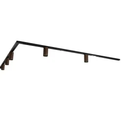 Modernes Schienensystem mit 5 dunkelbronzefarbenen Strahlern 1-phasig GU10 50mm - Iconic Ruby