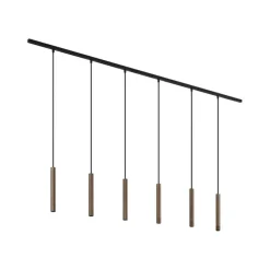 Modernes Schienensystem mit 6 Pendelleuchten Bronze 1-phasig - Slimline Keno