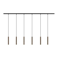Modernes Schienensystem mit 6 Pendelleuchten Bronze 1-phasig - Slimline Keno
