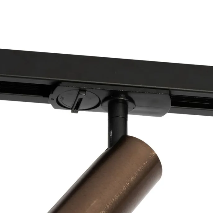 Modernes Schienensystem mit 5 Strahlern Dunkelbronze 1-phasig GU10 35mm - Iconic Jeana Luxe