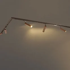 Modernes Schienensystem mit 5 Strahlern Dunkelbronze 1-phasig GU10 35mm - Iconic Jeana Luxe