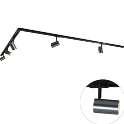 Modernes Schienensystem mit 5 Spots in Gunmetal, 1-phasig - Iconic Jeana