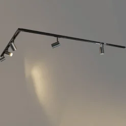 Modernes Schienensystem mit 5 Spots in Gunmetal, 1-phasig - Iconic Jeana