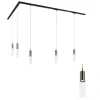 Modernes Schienensystem mit 5 Gunmetal-Pendelleuchten 1-phasig - Iconic Lloyd