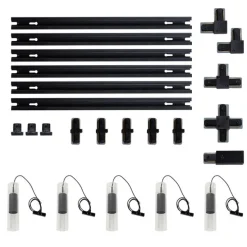 Modernes Schienensystem mit 5 Gunmetal-Pendelleuchten 1-phasig - Iconic Lloyd