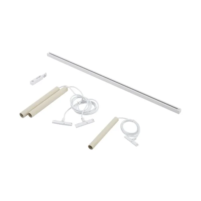 Modernes Schienensystem mit 3 Pendelleuchten Beige und Weiß 1-phasig - Slimline Keno