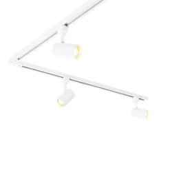 Modernes Schienensystem mit 6 weißen Strahlern 1-phasig 300cm - Iconic Jeana