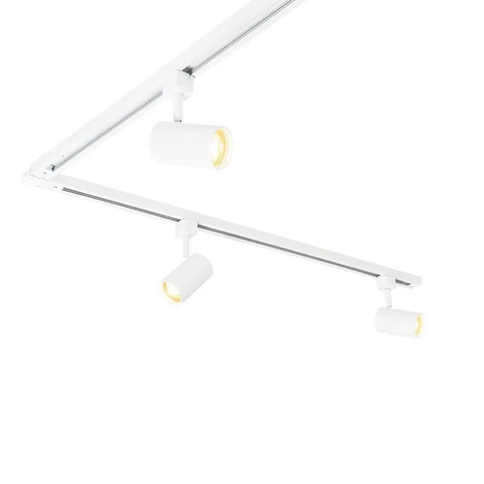 Modernes Schienensystem mit 6 weißen Strahlern 1-phasig 300cm - Iconic Jeana