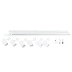 Modernes Schienensystem mit 6 weißen Strahlern 1-phasig 300cm - Iconic Jeana