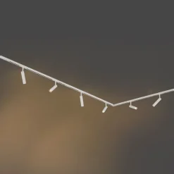 Modernes Schienensystem mit 6 weißen Strahlern 1-phasig - Slimline Uzzy