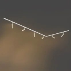 Modernes Schienensystem mit 6 Strahlern Beige und Weiß 1-phasig - Slimline Uzzy