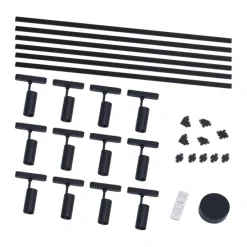 Modernes Schienensystem mit 12 schwarzen Strahlern 1-phasig 600 cm - Magnetic Gert