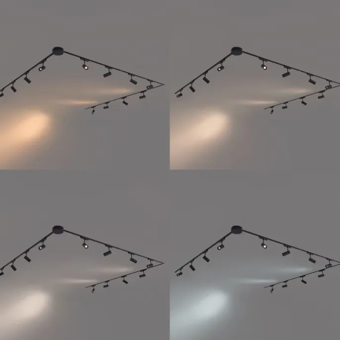 Modernes Schienensystem mit 12 schwarzen Strahlern 1-phasig 600 cm - Magnetic Gert