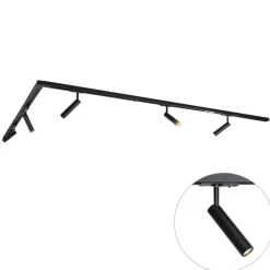 Modernes Schienensystem mit 5 schwarzen Strahlern 1-phasig - Iconic Ivy