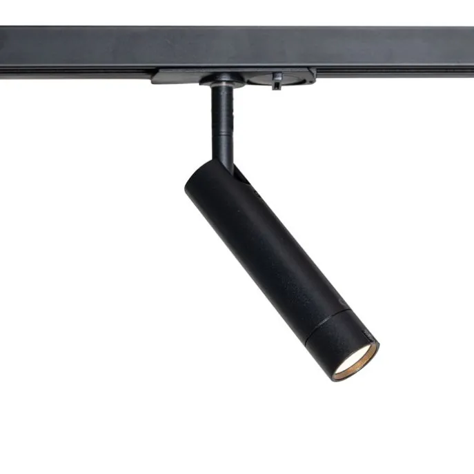 Modernes Schienensystem mit 5 schwarzen Strahlern 1-phasig - Iconic Ivy