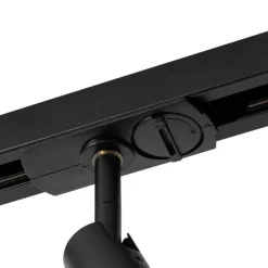 Modernes Schienensystem mit 5 schwarzen Strahlern 1-phasig - Iconic Ivy