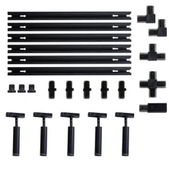 Modernes Schienensystem mit 5 schwarzen Strahlern 1-phasig - Iconic Ivy