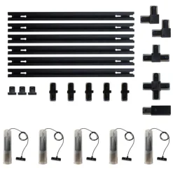 Modernes Schienensystem mit 5 schwarzen Pendelleuchten 1-phasig - Iconic Lloyd