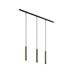 Modernes Schienensystem mit 3 Pendelleuchten Bronze 1-phasig - Slimline Keno