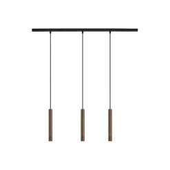 Modernes Schienensystem mit 3 Pendelleuchten Bronze 1-phasig - Slimline Keno
