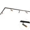 Modernes Schienensystem mit 5 Strahlern Dunkelbronze 1-phasig - Iconic Ivy