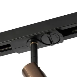 Modernes Schienensystem mit 5 Strahlern Dunkelbronze 1-phasig - Iconic Ivy